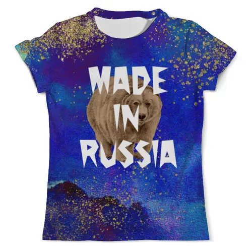 Заказать мужскую футболку в Москве. Футболка с полной запечаткой (мужская) RUSSIA от THE_NISE  - готовые дизайны и нанесение принтов.
