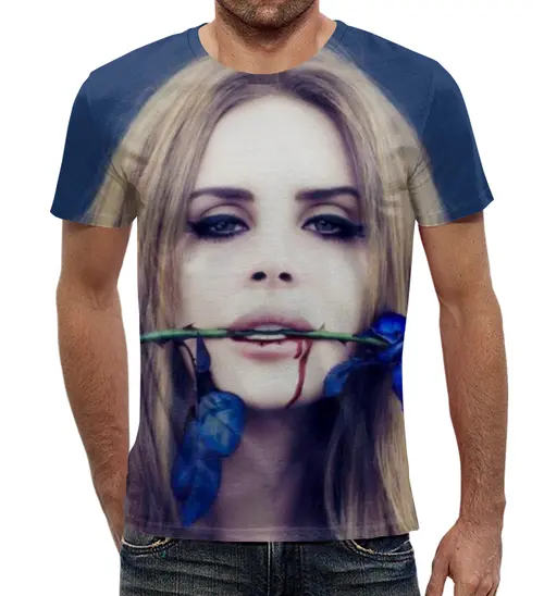 Заказать мужскую футболку в Москве. Футболка с полной запечаткой (мужская) Lana Del Rey от Broadway music - готовые дизайны и нанесение принтов.