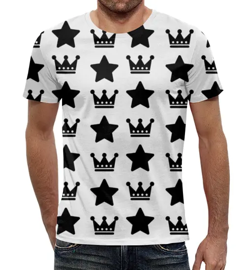 Заказать мужскую футболку в Москве. Футболка с полной запечаткой (мужская) King Stars от Pinky-Winky - готовые дизайны и нанесение принтов.