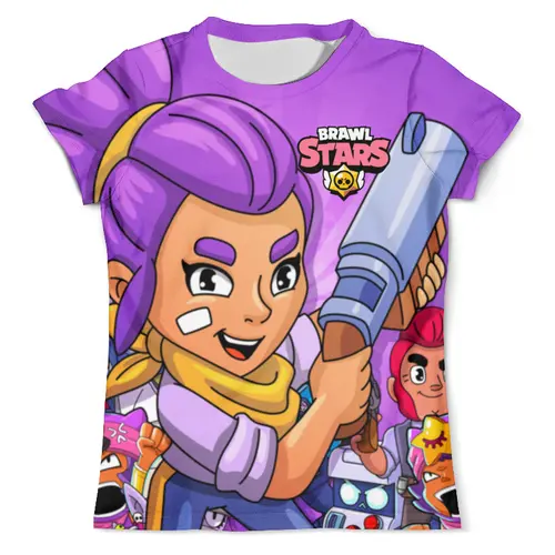 Заказать мужскую футболку в Москве. Футболка с полной запечаткой (мужская) BRAWL STARS SHELLY от geekbox - готовые дизайны и нанесение принтов.