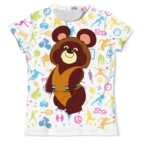 Заказать мужскую футболку в Москве. Футболка с полной запечаткой (мужская) ✪Olympic Bear Misha 1980✪ от balden - готовые дизайны и нанесение принтов.