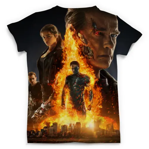 Заказать мужскую футболку в Москве. Футболка с полной запечаткой (мужская) Terminator от skynatural - готовые дизайны и нанесение принтов.