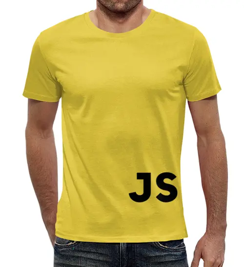 Заказать мужскую футболку в Москве. Футболка с полной запечаткой (мужская) Javascript от AstArt - готовые дизайны и нанесение принтов.