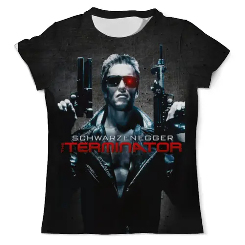 Заказать мужскую футболку в Москве. Футболка с полной запечаткой (мужская) Terminator от BJ Shop - готовые дизайны и нанесение принтов.