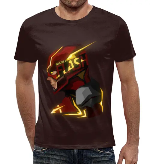 Заказать мужскую футболку в Москве. Футболка с полной запечаткой (мужская) Flash   от T-shirt print  - готовые дизайны и нанесение принтов.