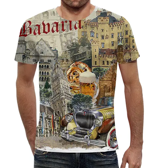 Заказать мужскую футболку в Москве. Футболка с полной запечаткой (мужская) Бавария от T-shirt print  - готовые дизайны и нанесение принтов.