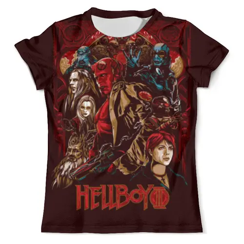 Заказать мужскую футболку в Москве. Футболка с полной запечаткой (мужская) Hellboy II от Red Cardinal - готовые дизайны и нанесение принтов.