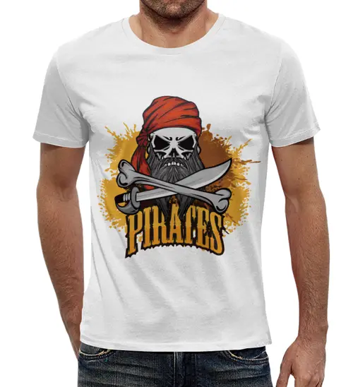 Заказать мужскую футболку в Москве. Футболка с полной запечаткой (мужская) Пираты Карибского моря от DEPALL - готовые дизайны и нанесение принтов.