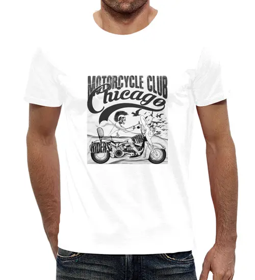 Заказать мужскую футболку в Москве. Футболка с полной запечаткой (мужская) Motorcycles club от THE_NISE  - готовые дизайны и нанесение принтов.