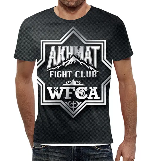 Заказать мужскую футболку в Москве. Футболка с полной запечаткой (мужская) Футболка "Akhman WFCA Fight Club" от Re  Tyan - готовые дизайны и нанесение принтов.