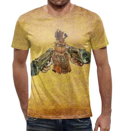 Заказать мужскую футболку в Москве. Футболка с полной запечаткой (мужская) Вестерн от T-shirt print  - готовые дизайны и нанесение принтов.
