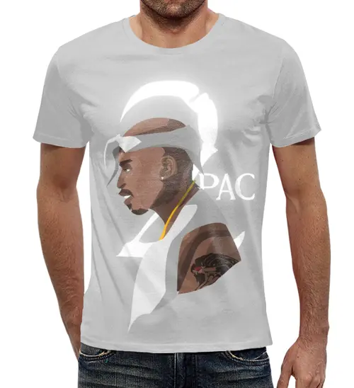 Заказать мужскую футболку в Москве. Футболка с полной запечаткой (мужская) Tupac Amaru Shakur (2Pac) от snoopdima  - готовые дизайны и нанесение принтов.