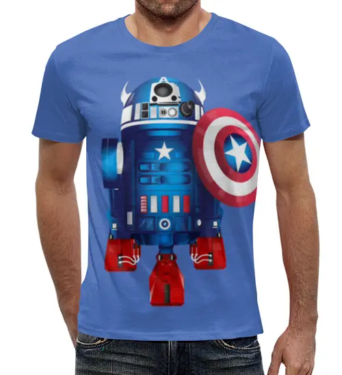 Заказать мужскую футболку в Москве. Футболка с полной запечаткой (мужская) Captain America  от ПРИНТЫ ПЕЧАТЬ  - готовые дизайны и нанесение принтов.