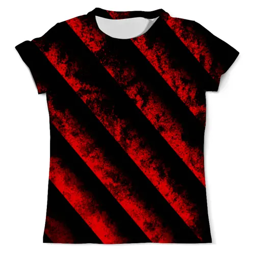 Заказать мужскую футболку в Москве. Футболка с полной запечаткой (мужская) Черно-красные полосы от THE_NISE  - готовые дизайны и нанесение принтов.