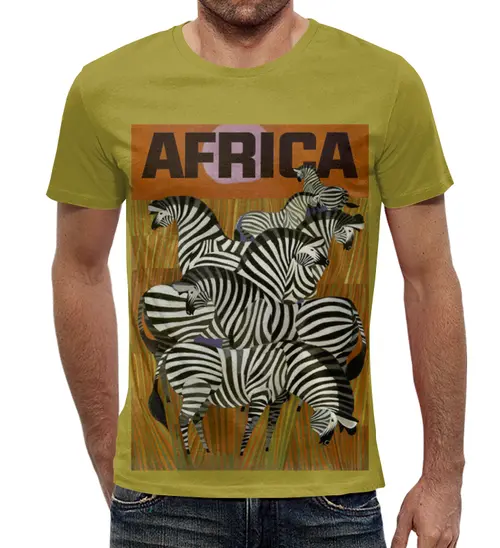 Заказать мужскую футболку в Москве. Футболка с полной запечаткой (мужская) Африка от acidhouses - готовые дизайны и нанесение принтов.