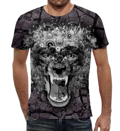 Заказать мужскую футболку в Москве. Футболка с полной запечаткой (мужская) медведь от THE_NISE  - готовые дизайны и нанесение принтов.