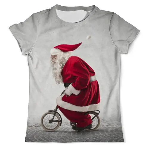 Заказать мужскую футболку в Москве. Футболка с полной запечаткой (мужская) Дед Мороз, Санта-Клаус от Violet - готовые дизайны и нанесение принтов.