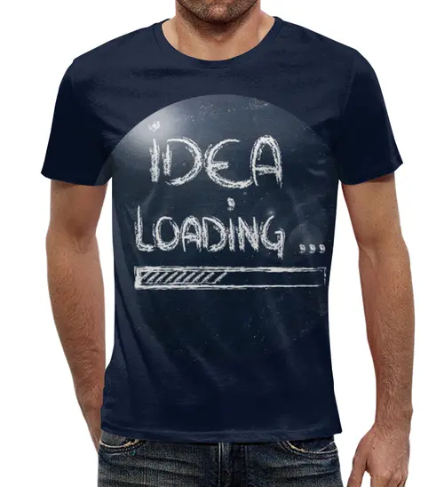 Заказать мужскую футболку в Москве. Футболка с полной запечаткой (мужская) Idea Loading от Никита Коледенков - готовые дизайны и нанесение принтов.