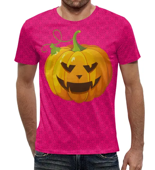 Заказать мужскую футболку в Москве. Футболка с полной запечаткой (мужская) Halloween от Jimmy Flash - готовые дизайны и нанесение принтов.