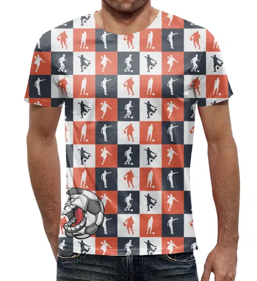 Заказать мужскую футболку в Москве. Футболка с полной запечаткой (мужская) SOCCER от balden - готовые дизайны и нанесение принтов.