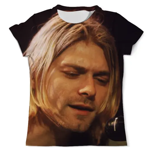 Заказать мужскую футболку в Москве. Футболка с полной запечаткой (мужская) kurt cobain  от rancid - готовые дизайны и нанесение принтов.