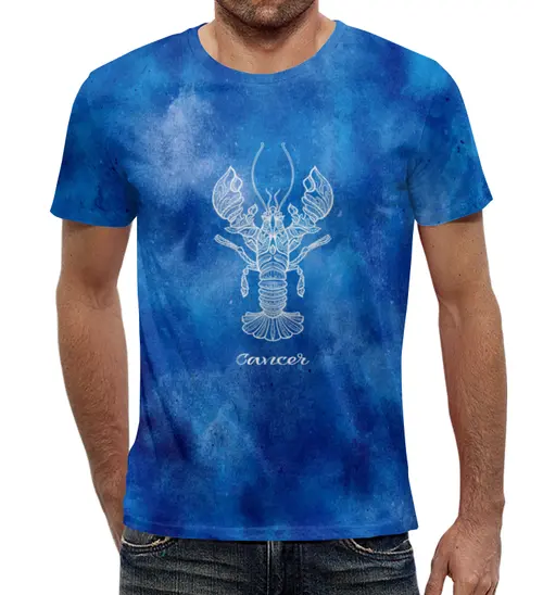 Заказать мужскую футболку в Москве. Футболка с полной запечаткой (мужская) Знак рак от THE_NISE  - готовые дизайны и нанесение принтов.