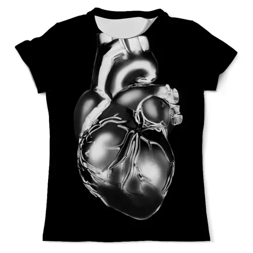 Заказать мужскую футболку в Москве. Футболка с полной запечаткой (мужская) Чёрное сердце от tanyazet - готовые дизайны и нанесение принтов.