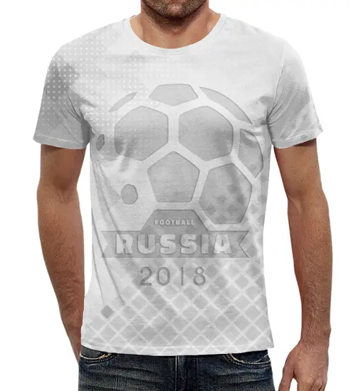 Заказать мужскую футболку в Москве. Футболка с полной запечаткой (мужская) FOOTBALL RUSSIA от balden - готовые дизайны и нанесение принтов.