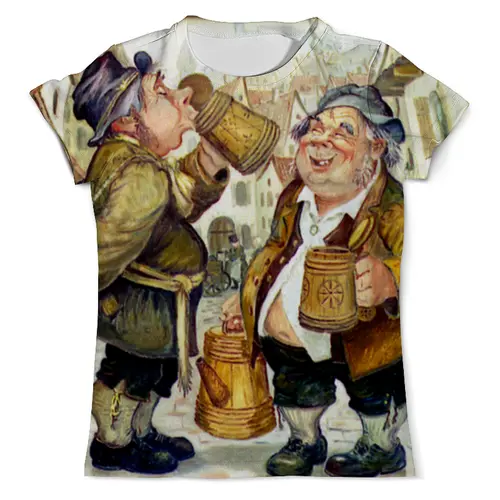 Заказать мужскую футболку в Москве. Футболка с полной запечаткой (мужская) Пиво на улице от Виктор Гришин - готовые дизайны и нанесение принтов.