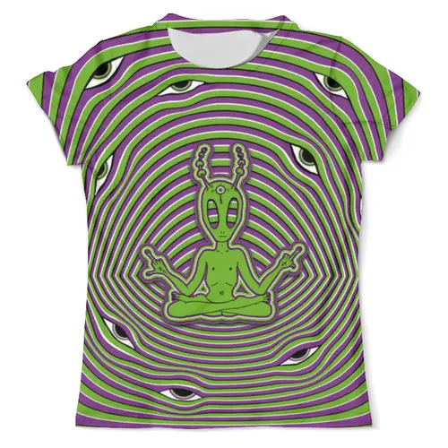 Заказать мужскую футболку в Москве. Футболка с полной запечаткой (мужская) Alien от Triponautica - готовые дизайны и нанесение принтов.