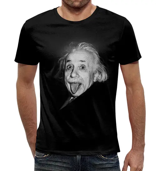 Заказать мужскую футболку в Москве. Футболка с полной запечаткой (мужская) Einstein  от Fil6 - готовые дизайны и нанесение принтов.