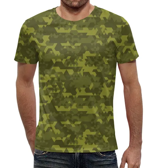 Заказать мужскую футболку в Москве. Футболка с полной запечаткой (мужская) Digital Camouflage Design от balden - готовые дизайны и нанесение принтов.