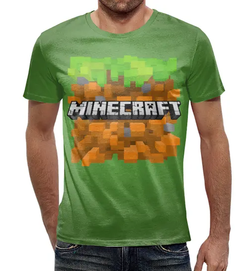 Заказать мужскую футболку в Москве. Футболка с полной запечаткой (мужская) Minecraft  от T-shirt print  - готовые дизайны и нанесение принтов.