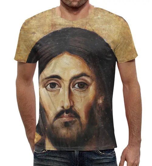 Заказать мужскую футболку в Москве. Футболка с полной запечаткой (мужская) Сын господа от god - готовые дизайны и нанесение принтов.