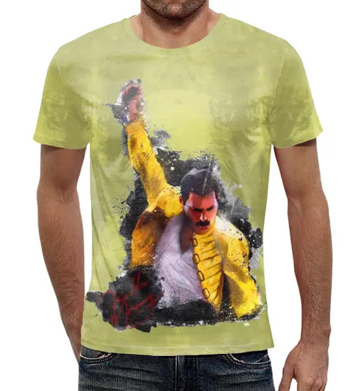 Заказать мужскую футболку в Москве. Футболка с полной запечаткой (мужская) Freddie Mercury    от T-shirt print  - готовые дизайны и нанесение принтов.