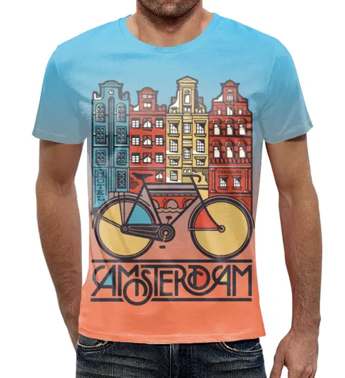 Заказать мужскую футболку в Москве. Футболка с полной запечаткой (мужская) Amsterdam  от acidhouses - готовые дизайны и нанесение принтов.