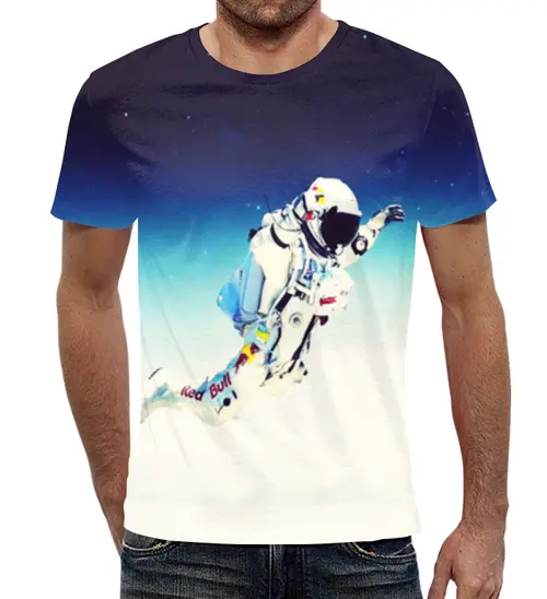 Заказать мужскую футболку в Москве. Футболка с полной запечаткой (мужская) Космос от RU_STORE  - готовые дизайны и нанесение принтов.