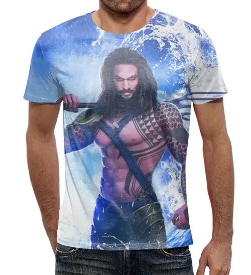 Заказать мужскую футболку в Москве. Футболка с полной запечаткой (мужская) Aquaman  от T-shirt print  - готовые дизайны и нанесение принтов.