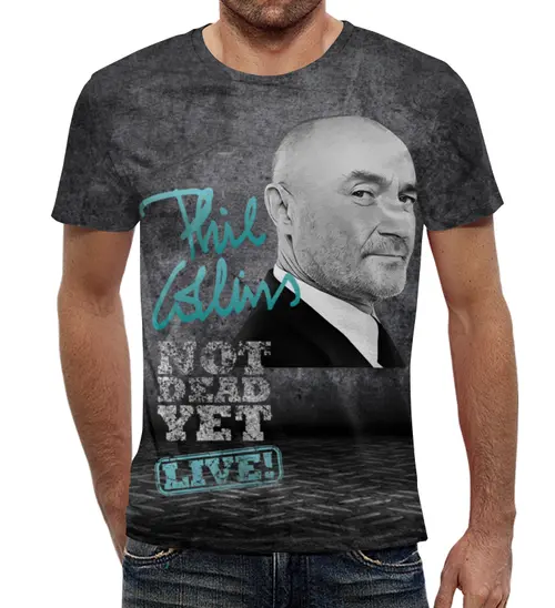 Заказать мужскую футболку в Москве. Футболка с полной запечаткой (мужская)  Phil Collins от T-shirt print  - готовые дизайны и нанесение принтов.