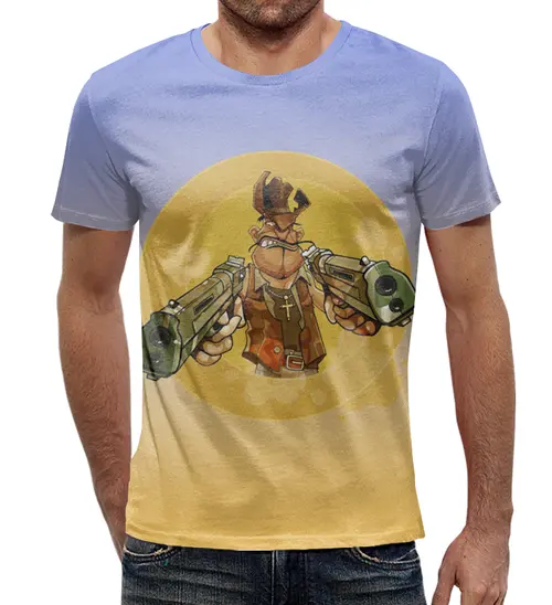 Заказать мужскую футболку в Москве. Футболка с полной запечаткой (мужская) Вестерн  от T-shirt print  - готовые дизайны и нанесение принтов.