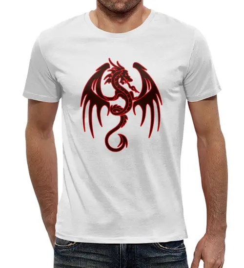 Заказать мужскую футболку в Москве. Футболка с полной запечаткой (мужская) Дракон от THE_NISE  - готовые дизайны и нанесение принтов.