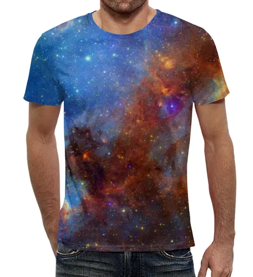 Заказать мужскую футболку в Москве. Футболка с полной запечаткой (мужская) Universe от The Spaceway  - готовые дизайны и нанесение принтов.
