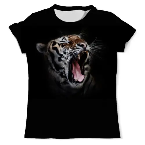 Заказать мужскую футболку в Москве. Футболка с полной запечаткой (мужская) Ревущий тигр от advai - готовые дизайны и нанесение принтов.