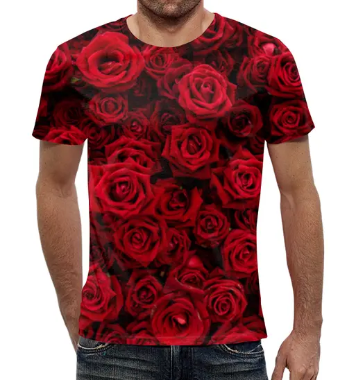 Заказать мужскую футболку в Москве. Футболка с полной запечаткой (мужская) Сад роз от THE_NISE  - готовые дизайны и нанесение принтов.