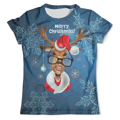 Заказать мужскую футболку в Москве. Футболка с полной запечаткой (мужская) Merry Christmas от T-shirt print  - готовые дизайны и нанесение принтов.