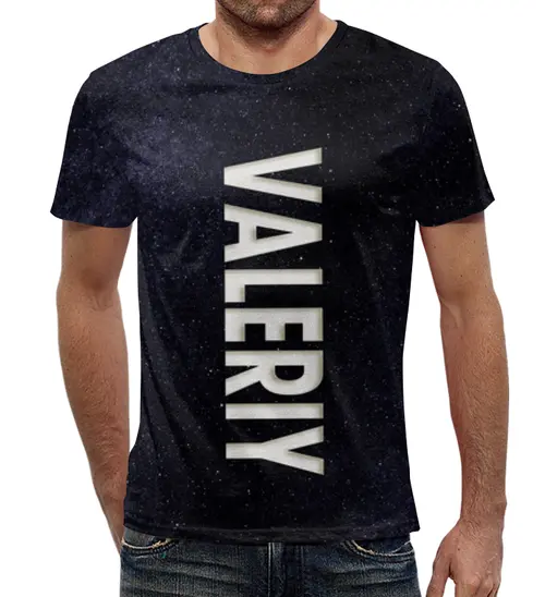Заказать мужскую футболку в Москве. Футболка с полной запечаткой (мужская) Валерий от weeert - готовые дизайны и нанесение принтов.