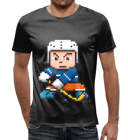 Заказать мужскую футболку в Москве. Футболка с полной запечаткой (мужская) Хоккеист       от T-shirt print  - готовые дизайны и нанесение принтов.