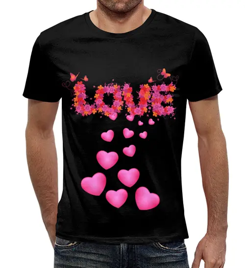 Заказать мужскую футболку в Москве. Футболка с полной запечаткой (мужская)  Любовь от THE_NISE  - готовые дизайны и нанесение принтов.