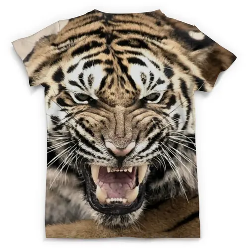 Заказать мужскую футболку в Москве. Футболка с полной запечаткой (мужская) уссурийский тигр 2 от Маверик - готовые дизайны и нанесение принтов.