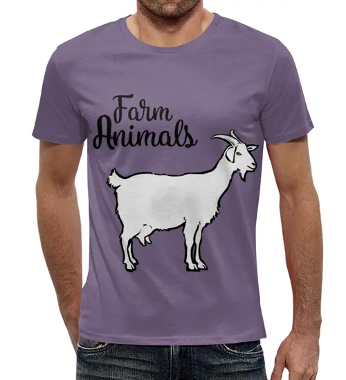 Заказать мужскую футболку в Москве. Футболка с полной запечаткой (мужская) farm animals от denis01001 - готовые дизайны и нанесение принтов.